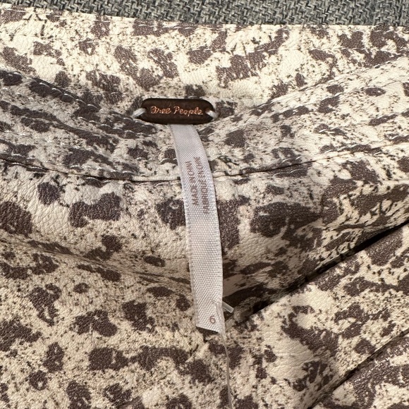 Free People White Leopard Faux Leather Mini Skirt - Picture 7 of 7